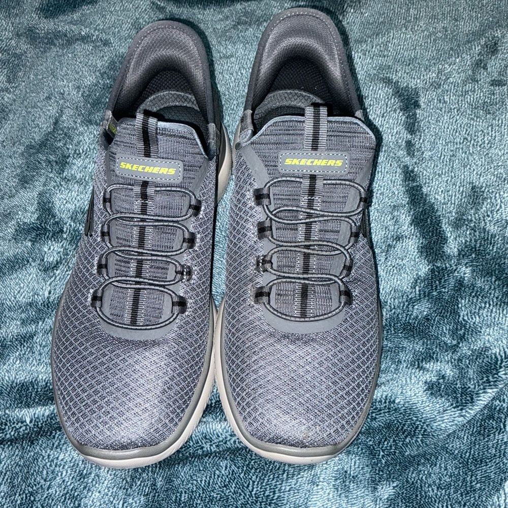 Skechers Charcoal Gray Slip On Sneakers